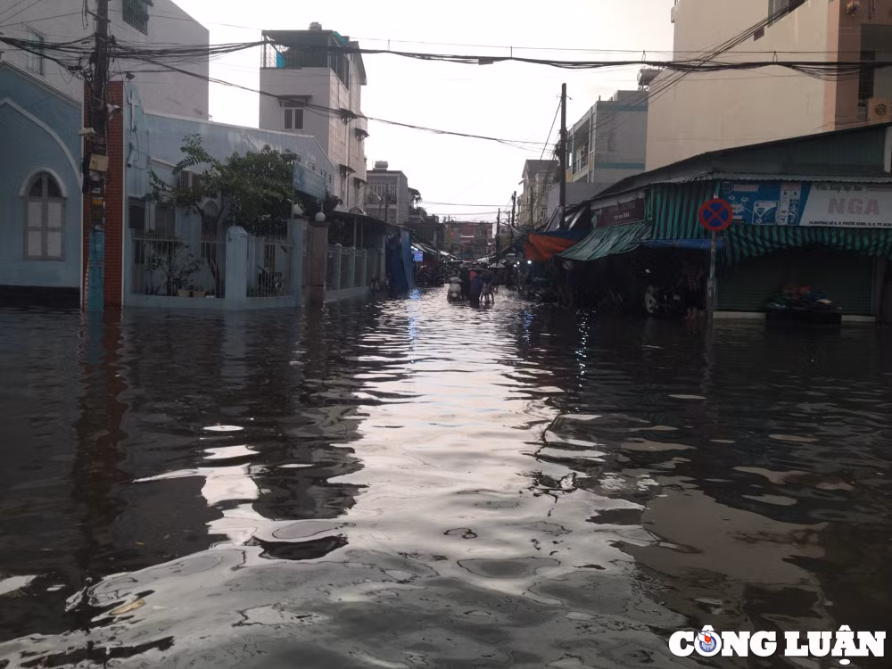 duong o tp thu duc menh mong nuoc sau con mua lon nguoi dan tu tay moi rac tai cong thoat nuoc hinh 7