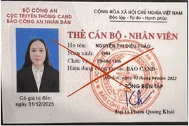 Xuất hiện thẻ công tác giả mạo cán bộ, phóng viên Báo Công an nhân dân