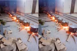 Người dân xứ Nghệ thức đêm 'đỏ lửa' nấu bánh chưng gửi ra vùng lũ phía Bắc