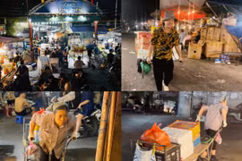 Cuộc sống mưu sinh về đêm của người lao động chợ Long Biên