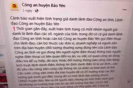 Lào Cai: Cảnh báo tình trạng gọi điện giả danh lãnh đạo công an tỉnh, huyện