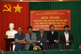 Cụm thi đua Hội Nhà báo các tỉnh Tây Nguyên ký Giao ước thi đua năm 2024