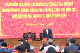 Tổng Kiểm toán nhà nước Ngô Văn Tuấn làm việc với Tỉnh ủy Điện Biên về công tác phòng, chống tham nhũng, tiêu cực