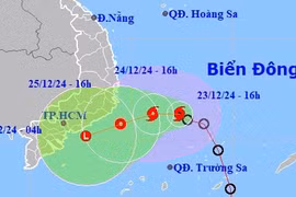 Bão số 10 hướng về vùng biển từ Phú Yên đến Bà Rịa-Vũng Tàu