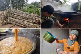 Làng nghề mật mía truyền thống ở Hà Tĩnh tất bật phục vụ Tết Nguyên đán