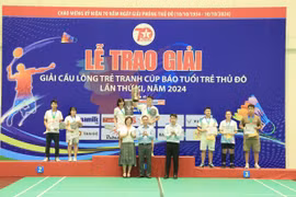 Bế mạc Giải Cầu lông trẻ tranh Cúp báo Tuổi trẻ Thủ đô lần thứ XI năm 2024