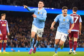 Đè bẹp Aston Villa, Man City 'thổi lửa' vào cuộc đua vô địch Ngoại hạng Anh