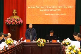 Bộ trưởng Bộ Công an Tô Lâm - Trưởng đoàn công tác của Chính phủ làm việc với tỉnh Hưng Yên