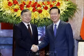Chủ tịch nước Võ Văn Thưởng tiếp Trưởng Ban Tuyên truyền Trung ương Đảng Cộng sản Trung Quốc