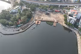 Không có việc lấp 6.500m2 hồ Đống Đa, đây chỉ là biện pháp tổ chức thi công