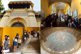 Tòa nhà ĐH Tổng hợp Hà Nội gần 100 năm tuổi lần đầu mở cửa thu hút hàng nghìn người tham quan