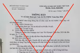Đề nghị công an xác minh văn bản giả mạo kêu gọi tham gia thi Olympic Toán học