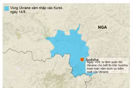 Bản đồ cuộc tấn công bất ngờ của Ukraine vào khu vực Kursk của Nga