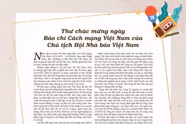 Thư chúc mừng ngày Báo chí Cách mạng Việt Nam của Chủ tịch Hội Nhà báo Việt Nam