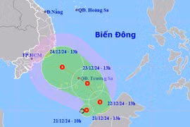 Áp thấp nhiệt đới đang có gió giật cấp 8 trên Biển Đông