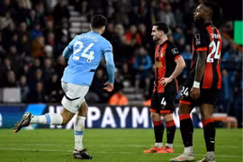 Haaland tịt ngòi, Man City nhận thất bại cay đắng trước Bournemouth