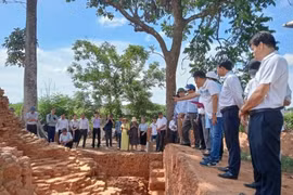Mở rộng diện tích khai quật khảo cổ di tích tháp đôi Liễu Cốc