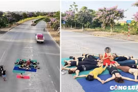 Thái Bình: Xử phạt thêm 16 người tập Yoga ngay giữa lòng đường để chụp ảnh