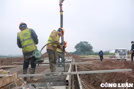 Tất bật trên công trường đường Vành đai 4 - Vùng Thủ đô những ngày giáp Tết