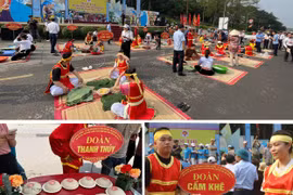 Hội thi gói bánh chưng, giã bánh giầy - Biểu tượng của lòng hiếu nghĩa tại Giỗ Tổ Hùng Vương 2024