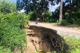 Gia Lai: Sạt lở bờ sông Ba, uy hiếp tính mạng và tài sản của hàng trăm hộ dân