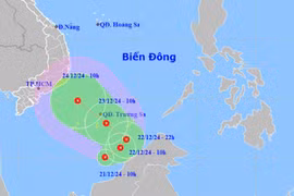 Áp thấp nhiệt đới giật cấp 8 trên Biển Đông