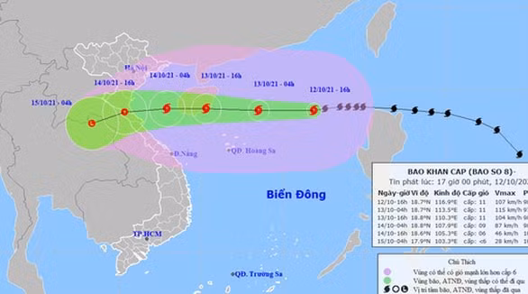 bao so 8 giat cap 14 huong vao dat lien tu thanh hoa den quang binh hinh 1