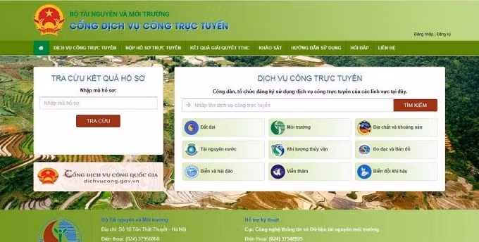 bo tnmt hoan thanh cung cap 100 thu tuc hanh chinh tren moi truong truc tuyen hinh 1