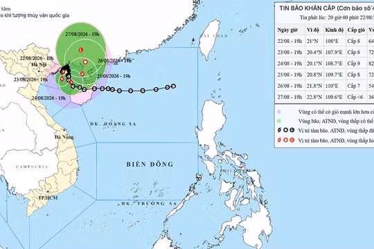 Dự báo thời tiết ngày 23/8: Quảng Ninh, Hải Phòng, Lạng Sơn, Bắc Ninh mưa lớn kéo dài