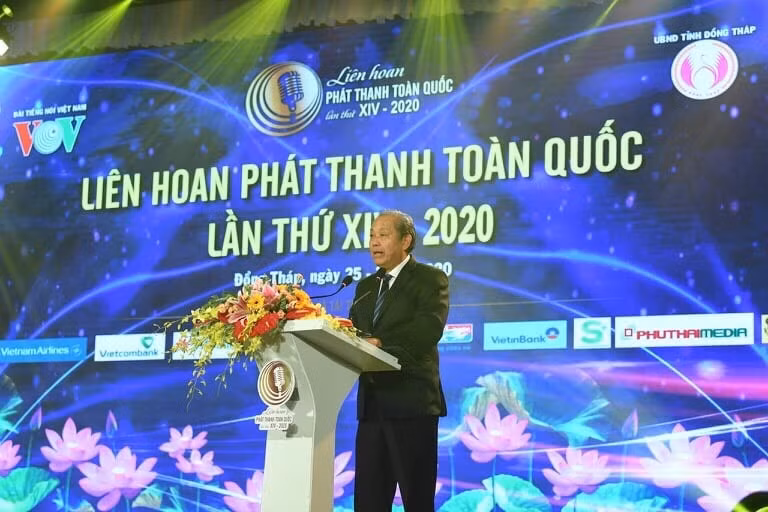 Phó Thủ tướng Thường trực Trương Hòa Bình phát biểu tại lễ khai mạc. Ảnh Vũ Toàn