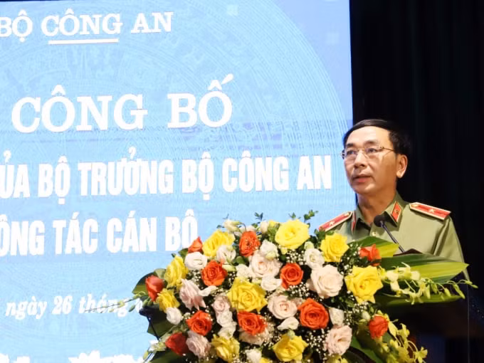 Thiếu tướng Trần Quốc Tỏ, Thứ trưởng Bộ Công an phát biểu tại buổi lễ