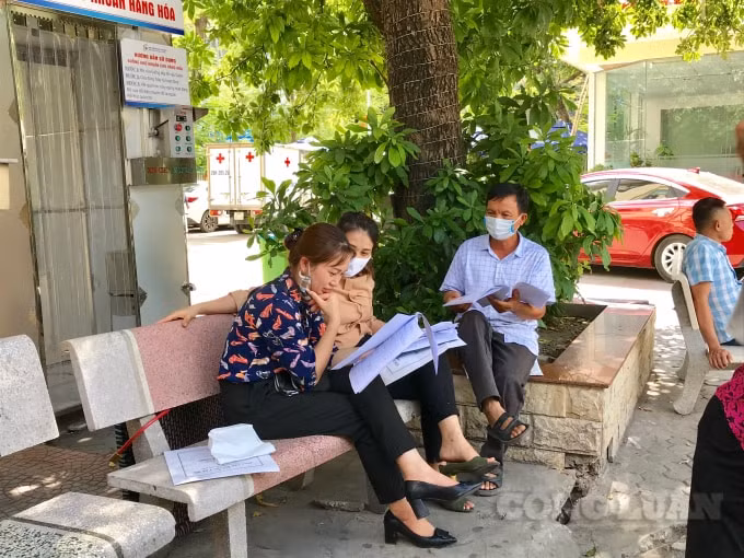 Bệnh nhân và người nhà xem kết quả khám bệnh