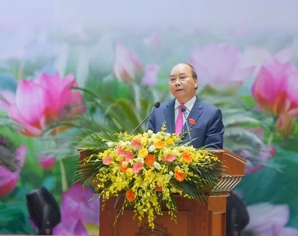 Thủ tướng Nguyễn Xuân Phúc phát biểu tại Đại hội. Ảnh: VGP