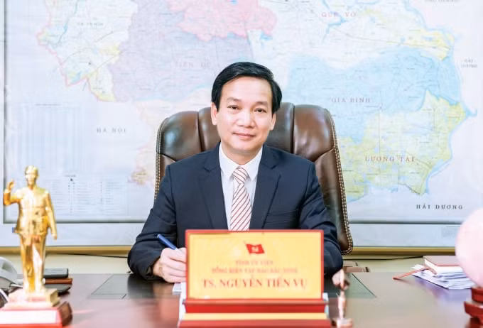 Nhà báo Nguyễn Tiến Vụ - Tổng Biên tập Báo Bắc Ninh.