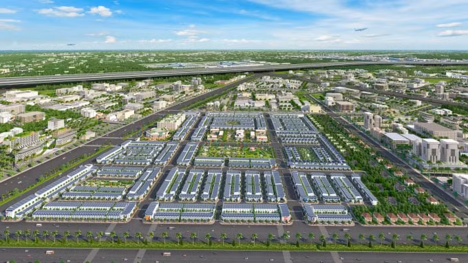 Phối cảnh Century City nằm ngay cửa ngõ ra vào sân bay quốc tế Long Thành.