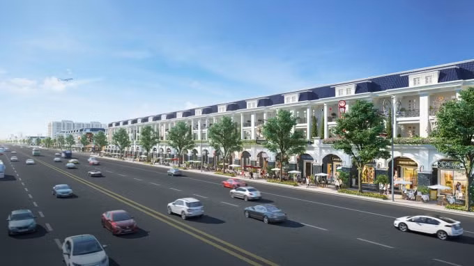 Một dãy shophouse sầm uất ngay mặt tiền khu đô thị Century City.