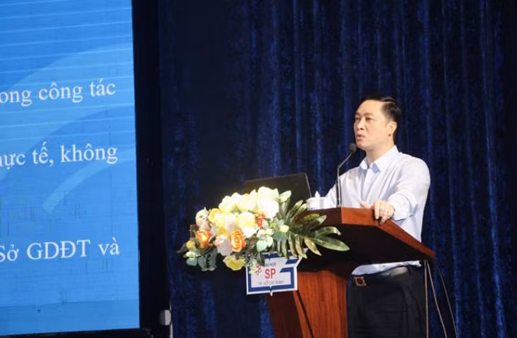 Chánh Thanh tra Bộ GDĐT Nguyễn Đức Cường phát biểu tại hội nghị (Ảnh: Bộ GD&amp;ĐT).
