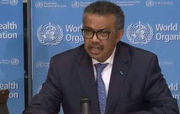 Tổng giám đốc WHO Tedros Adhanom Ghhebreyesus trong cuộc họp báo ngày 17/2. Ảnh: TL