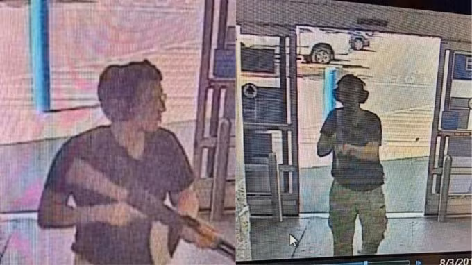 Hình ảnh hung thủ cầm súng bước vào Walmart. Ảnh: CCTV