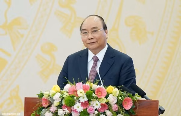 Thủ tướng Nguyễn Xuân Phúc phát biểu tại hội nghị. Ảnh: VGP
