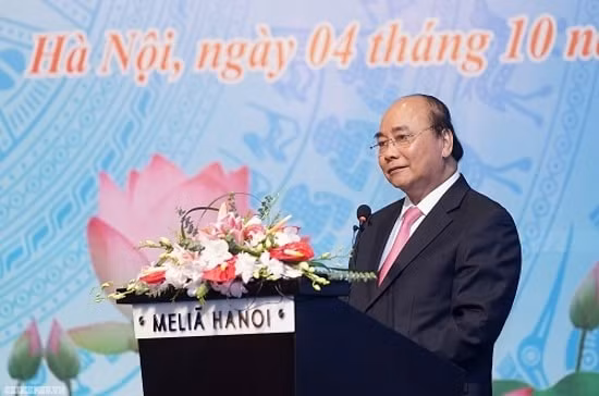 Thủ tướng Nguyễn Xuân Phúc phát biểu tại Hội nghị. Ảnh: VGP