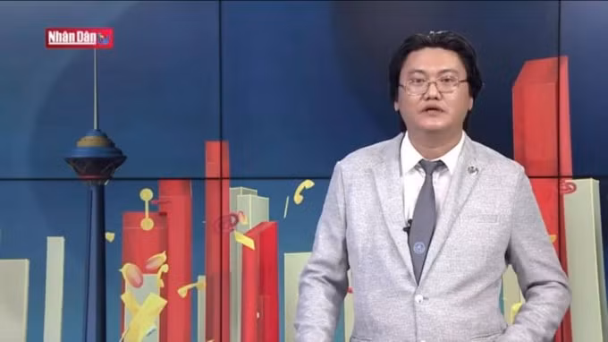 Luật sư Hoàng Tùng trong một lần trả lời trên truyền hình Nhân Dân. Ảnh Facebook nhân vật.