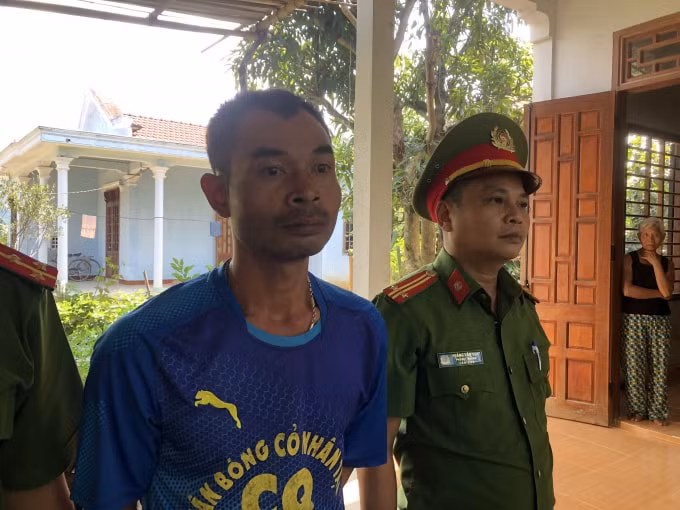 Đối tượng Cần Phú Quý tại cơ quan Công an.