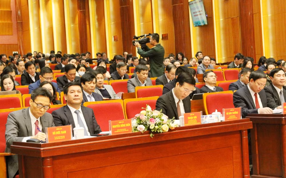 Các đại biểu tham dự hội nghị Báo chí toàn quốc tổng kết công tác năm 2020, triển khai nhiệm vụ năm 2021.