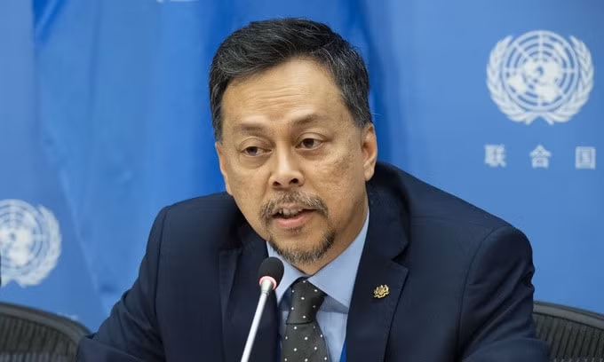 Trưởng phái đoàn thường trực Malaysia tại Liên Hợp Quốc Syed Aidid trong một cuộc họp năm 2019 - Ảnh: Bộ Ngoại giao Malaysia