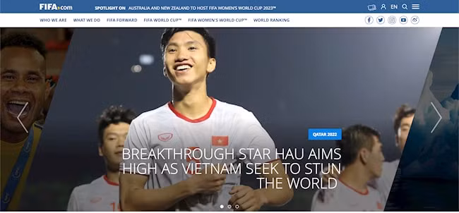 Hình ảnh Đoàn Văn Hậu trong cuộc chia sẻ với FIFA. Ảnh: internet.
