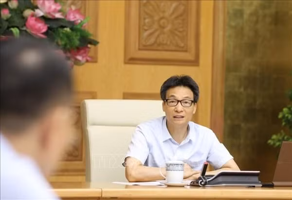 Phó Thủ tướng Vũ Đức Đam chủ trì cuộc họp. Ảnh: TTXVN
