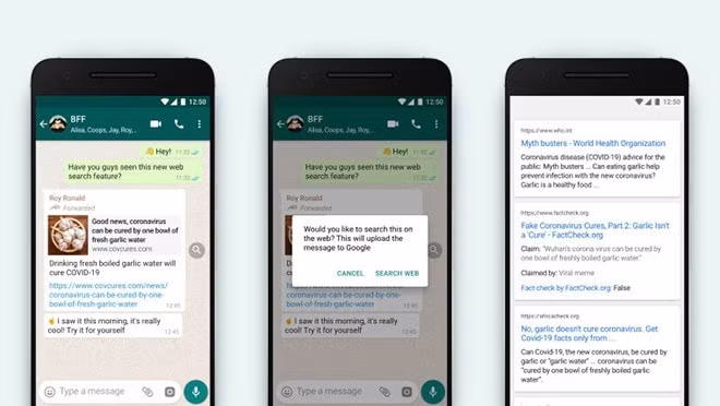 Ứng dụng WhatsApp tiếp tục thực hiện các biện pháp nhằm chống lại tin tức giả mạo. Ảnh: internet.