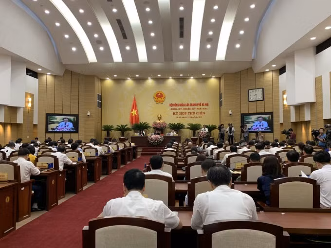 Khai mạc kỳ họp thứ chín HĐND TP Hà Nội. Ảnh: Hoàng Dương