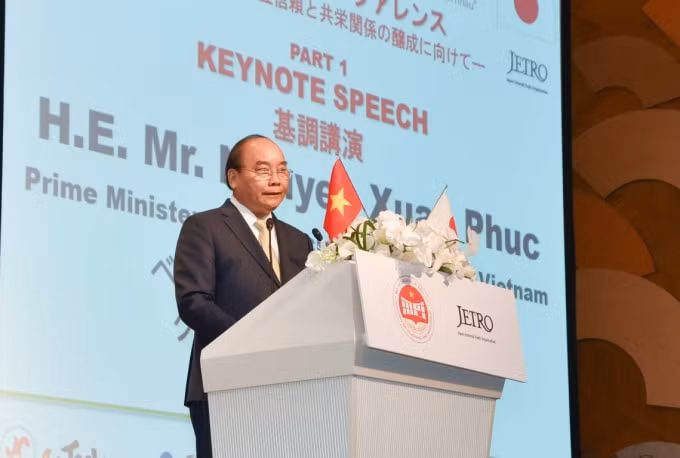 Thủ tướng Nguyễn Xuân Phúc phát biểu tại sự kiện.